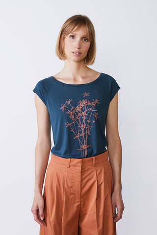 Wildflower Bouquet Denim Blue