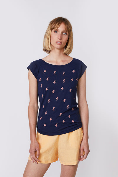 High Voltage Pattern Deep Navy