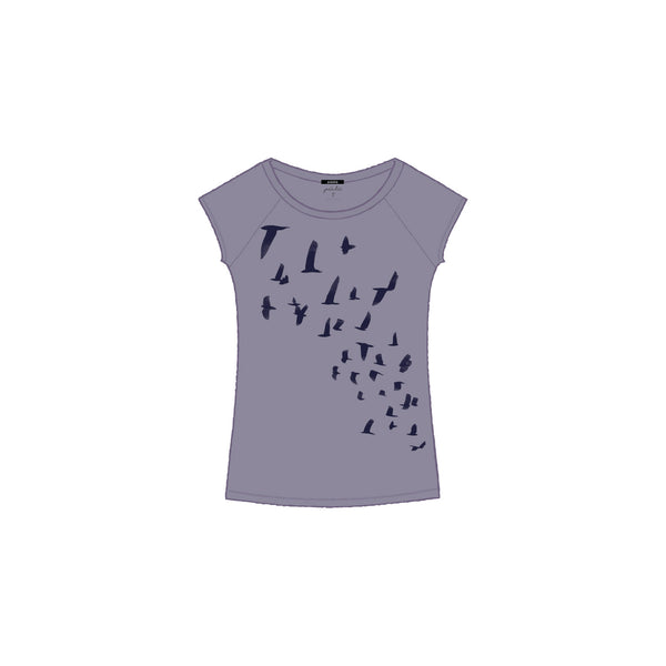 Flying Birds Lilac Grey